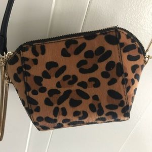 Anthropologie Leopard cross body pouch bag